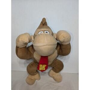 Nintendo Donkey Kong Plush Stuffed Animal Toy Collectible DK Tie 2017 15" Monkey